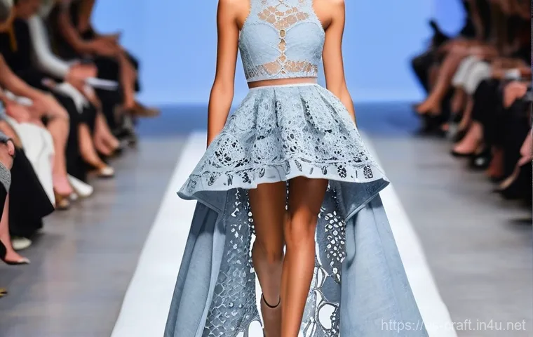 수공예 레이스 디자인 - **Lace Heritage and Contemporary Elegance:** A close-up portrait of a thoughtful young woman, dresse...