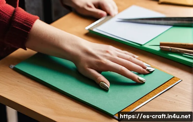 수공예 문구 만들기 - **Prompt:** A cozy and well-lit workspace from a slightly elevated perspective, showcasing a pair of...